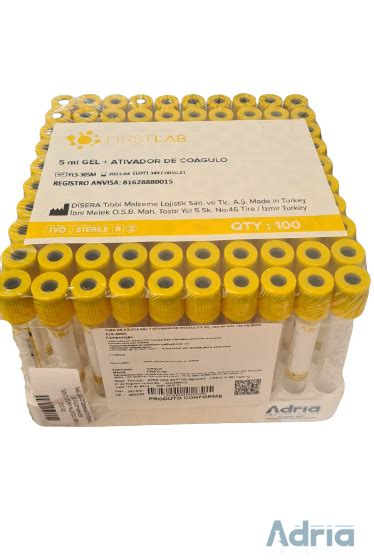 Tubo Coleta De Sangue V Cuo C Gel Ativador De Co Gulo Amarelo