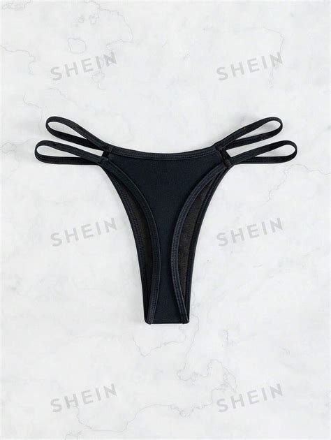 Shein Swim Sxy Plain Cut Out Bikini Bottom Thong Bikini Shein Uk