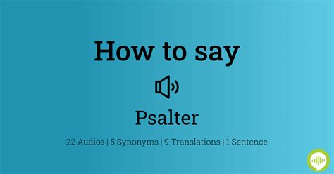 how to pronounce psalter