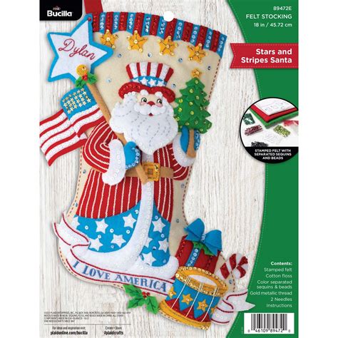 Shop Plaid Bucilla Seasonal Felt Stocking Kits Stars Stripes