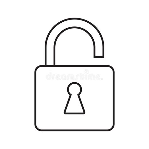 Line Icon Unlocked Padlock Stock Vector Illustration Of Abstract