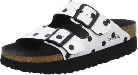 Papillio By Birkenstock Sandales Arizona Birko Flor Platform White Black Dots Sandali Donna