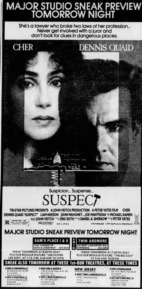 Suspect (1987) | Weird facts, Joe mantegna, Liam neeson