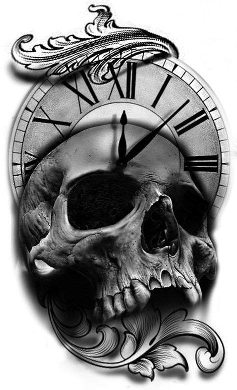 Pin By Rob Scott On My Pins Skull Tattoo Design Clock Tattoo Design