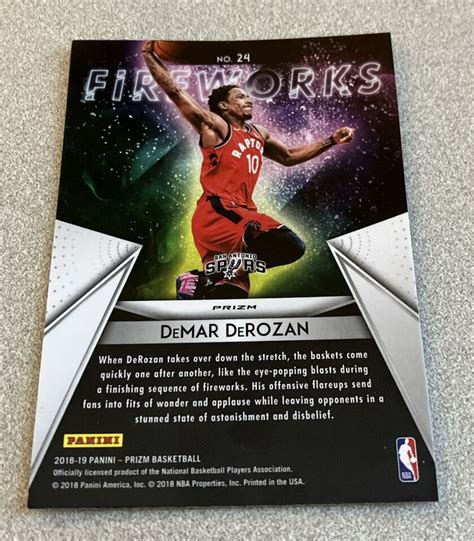 2018 19 Panini Prizm Fireworks Silver Prizm 24 DeMar DeRozan Raptors