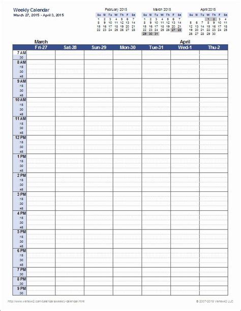 20 Weekly Hourly Planner Template Excel