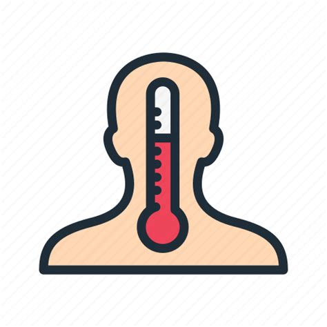 Body Cold Fever Hot Medicine Temperature Thermometer Icon