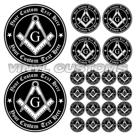 Masonic Vinyl Decal Sticker Freemason Emblems Set Etsy New Zealand