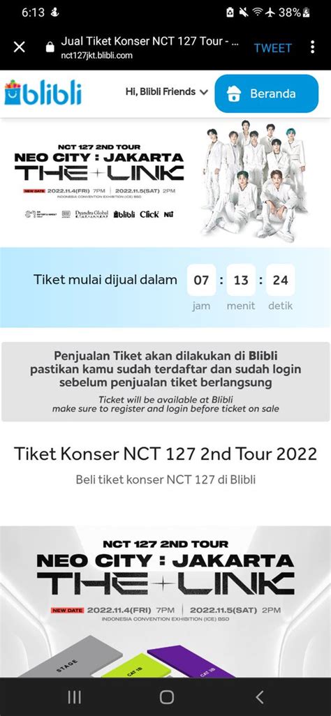 Jia On Twitter Tips War Tiket The Link Gong Gais Yang Kemaren Dapet