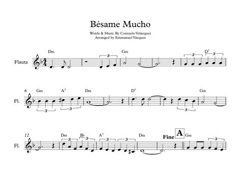 Bésame Mucho arr Emmanuel Vázquez by Consuelo Velazquez Sheet Music