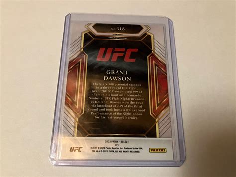 Grant Dawson 2022 Panini Select UFC Mezzanine Silver Prizm SSP Rookie