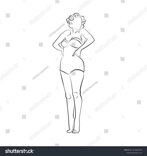 Silhouette Beautiful Naked Woman Vector Illustration Stock Vector Royalty Free