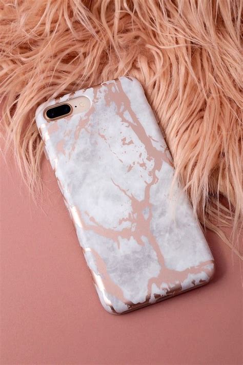 White Marble Rose Gold Chrome Iphone 7 Plus Case Iphone 7 Plus Cases