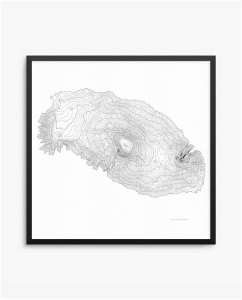 Mount Kilimanjaro Contours Poster – Seven Summits Art