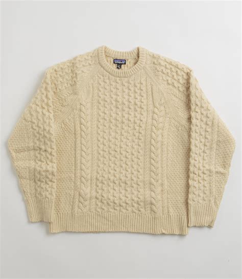 Patagonia Recycled Cable Knit Crewneck Sweatshirt Natural Flatspot