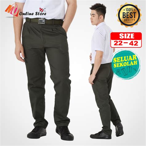 Mu Seluar Sekolah Menengah Hijau Boys Long Pants