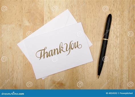 Thank You Note Card And Pen Stock Photography - Image: 4024532