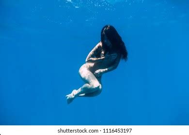 Naked Woman Swim Sea Underwater Tropical Stock Photo Shutterstock