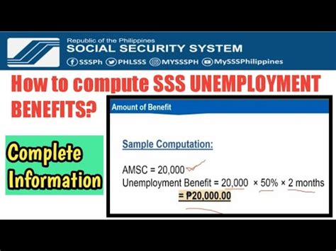 How To Compute Sss Unemployment Benefits Youtube