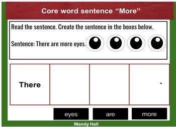 google  core word sentences   mandm creations tpt