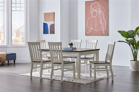 Caylie 7 Piece Dining Set Ivory Driftwood Leons