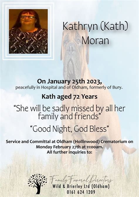 Kathryn (Kath) Moran - Oldham Independent Funeral Services