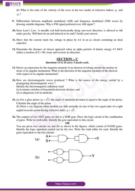 Cbse Class 12 Physics Sample Paper Set 8 Click To Download Pdf