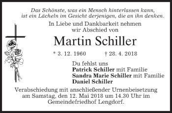 Traueranzeigen Von Martin Schiller Trauer Merkur De