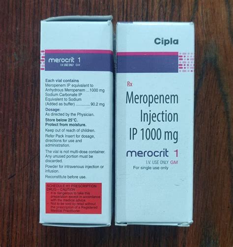 Merocrit Gm Meropenem Injection At Rs Box Inj Meropenem In