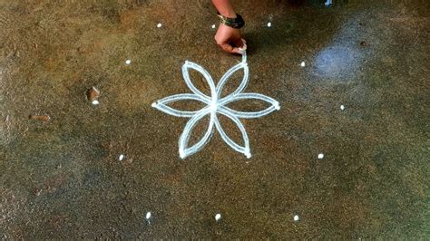 Chithirai Madham Flowers Sangu Kolam Pandaga Muggulu 5 3 Dots Friday