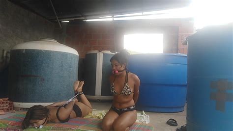BoundHub Latina Wrestle Hogtied Part 1