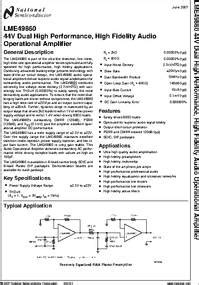 LME49860NA datasheet - 44V Dual High Performance, High Fidelity Audio ...