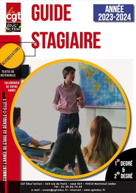 Guide stagiaire 2023 2024 CGT Éduc action Clermont Ferrand