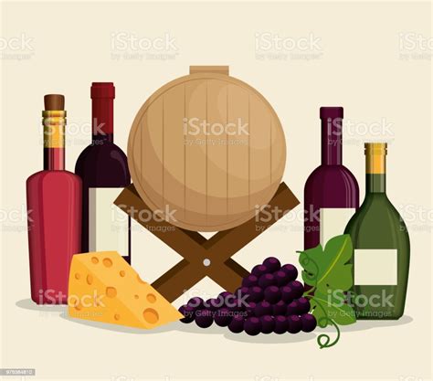 Red Wine Set Icons Stock Illustration Download Image Now Alcohol