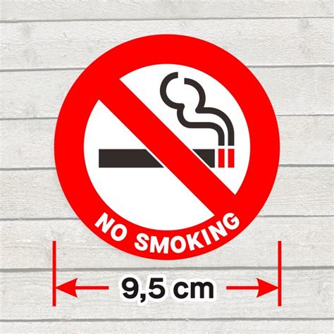 Jual Sticker No Smoking Stiker Label Sign Marka Bundar Dilarang Merokok