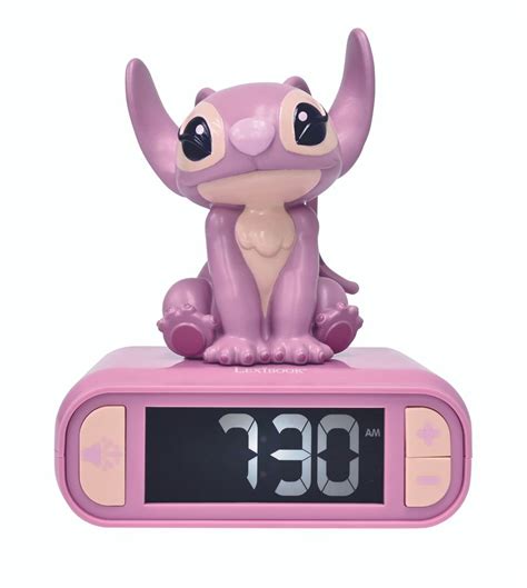 Réveil veilleuse Lexibook Angel Disney Stitch 3 en 1 Rose Montre et