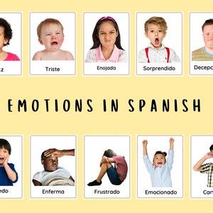 Printable Emotions Cards In Spanish Bilingual Montessori Flashcards