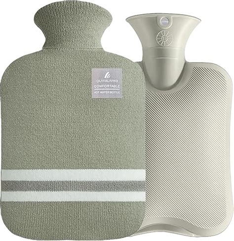 Amazon Olivialiving Hot Water Bottle With Classic Striped Cover L Hot Water Bag For