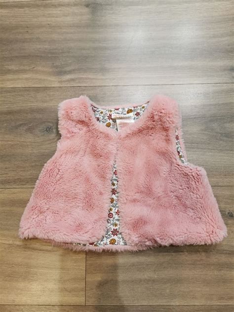 Gilet Fausse Fourrure Rose Sergent Major 6 Mois Beebs