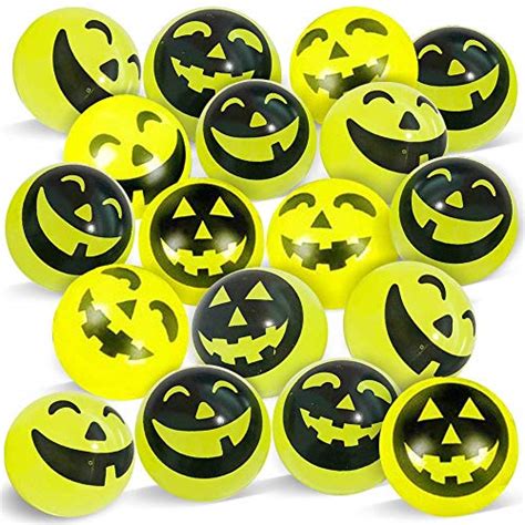 Artcreativity Glow In The Dark Jack O Lantern Bouncing Balls Pack Of 12 1 75 Inch High Bounce