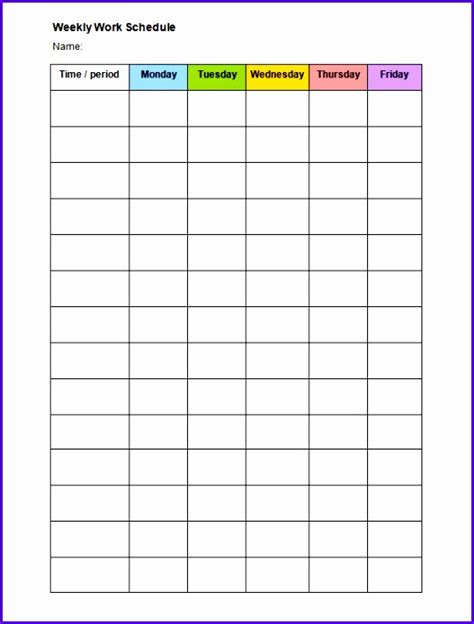 Free Rota Template - Printable Templates