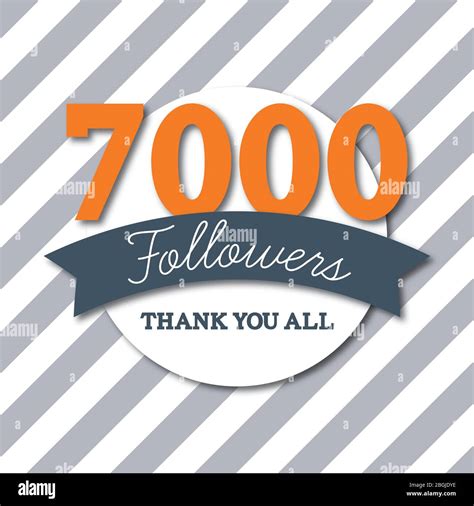 7000 Followers Thank You All Social Media Subscribers Banner Stock