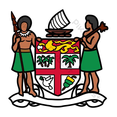 fiji coat  arms logo design national emblem illustration png images