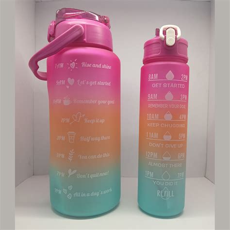 L L Water Bottle Tumbler With Straw Sticker Time Marker Pastel