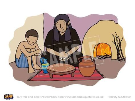 Elijah & the widow of Zarephath - Lamp Bible Pictures