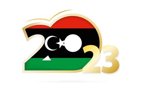 Year 2023 with Libya Flag pattern. 12093862 Vector Art at Vecteezy