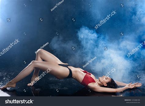 Beautiful Sexy Wet Leggy Brunette Girl Stock Photo 1253386189 Shutterstock