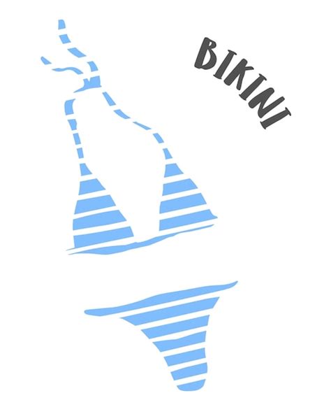 Bikini de baño de verano dibujado a mano con tinta Vector Premium