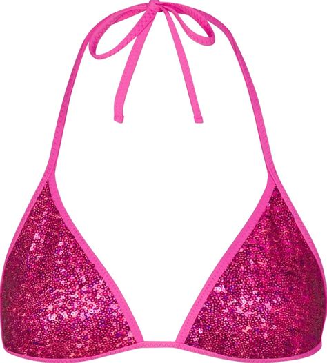 The Skims Bikini Sequin Triangle Bikini Top Flamingo Shopstyle Two