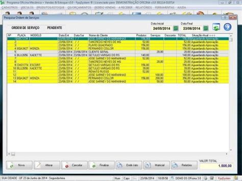Software Ordem de Serviço para Oficina Mecânica Vendas e Estoque v3